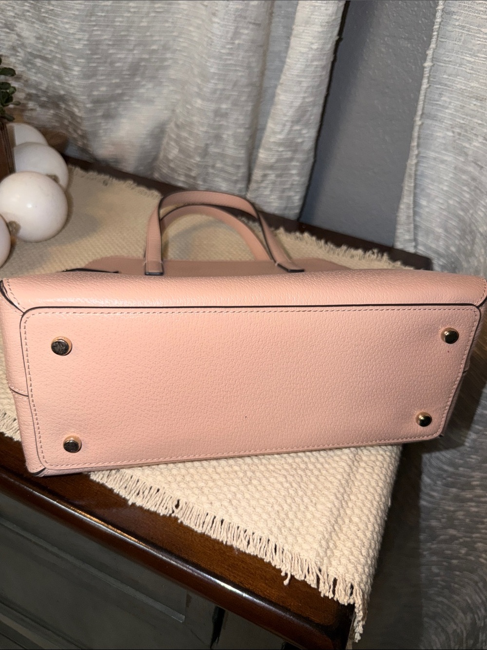 Kate Spade ♠️ Blush Pink Bow Accent Top-Handle Women’s Handbag - Picture 6 of 11
